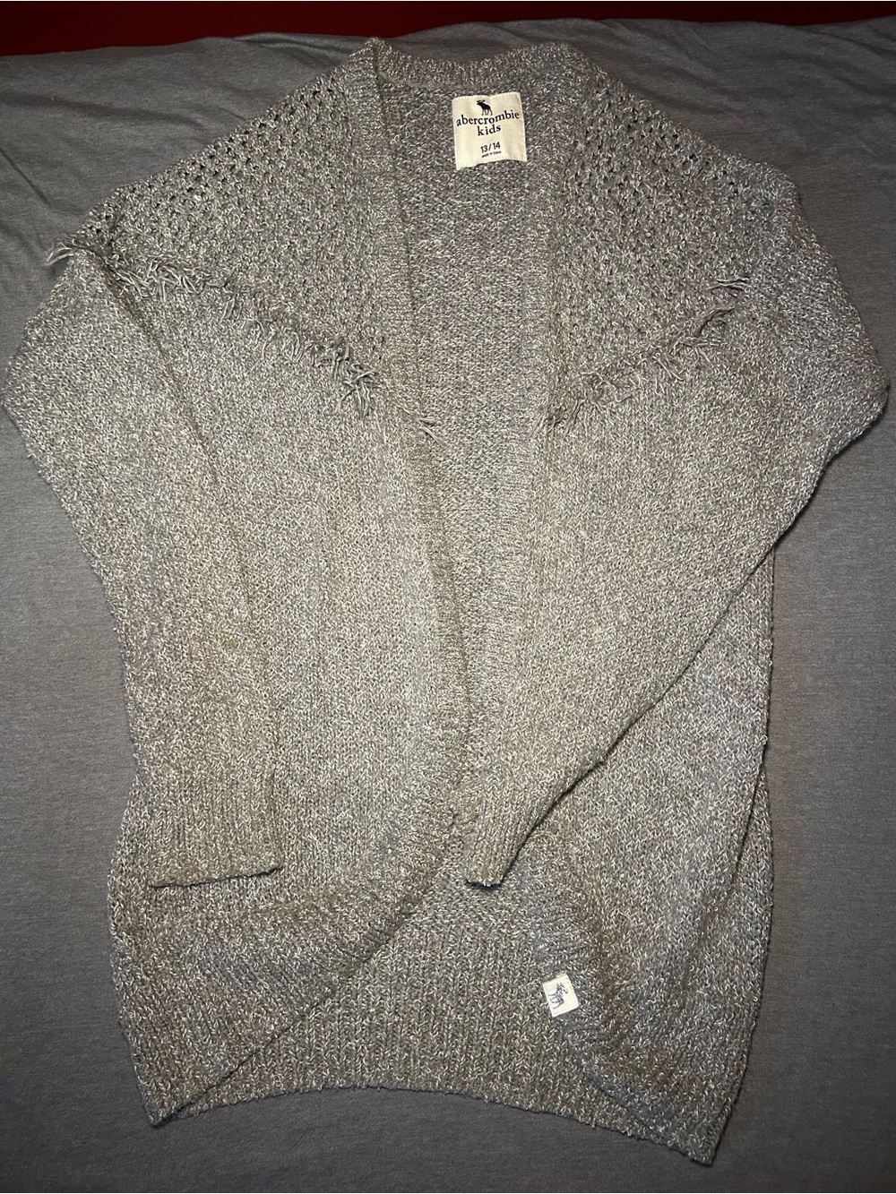 abercrombie kids Gray Open Cardigan Sweater